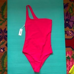 Jade Swimwear Hot Pink One-Shoulder One Piece